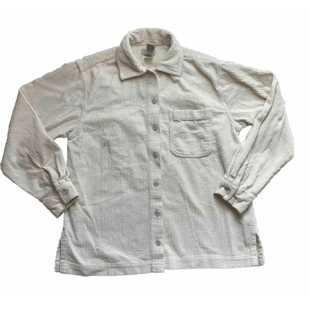 L.L. Bean Cream Ribbed Corduroy Shirt